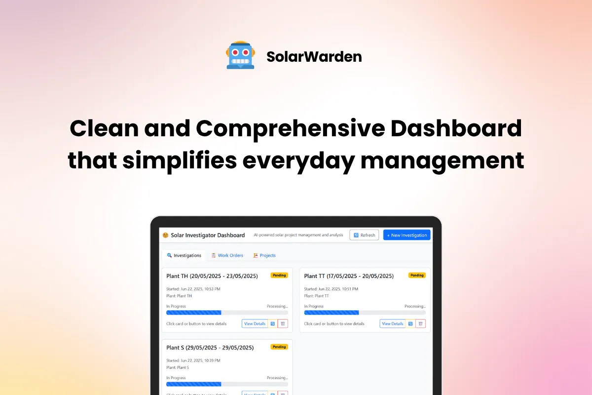 Solar-farm operations dashboard