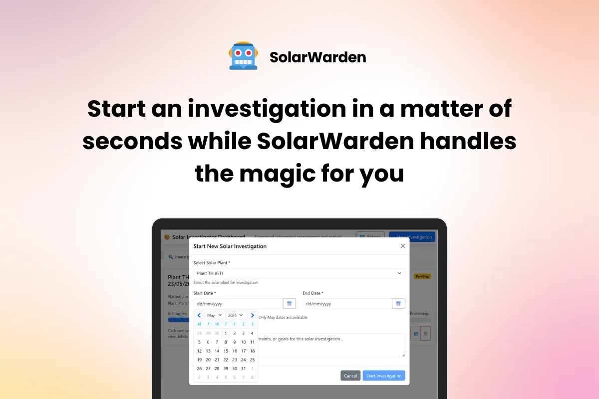 SolarWarden investigation interface
